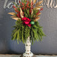 Christmas Candle Topper With Gold Eucalyptus