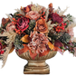 Large Fall Centerpiece In Gold Pedestal Container