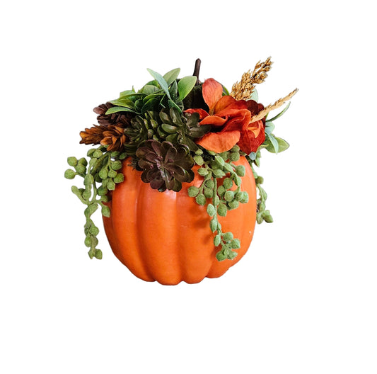 Small Pumpkin Arrangement with Succulents