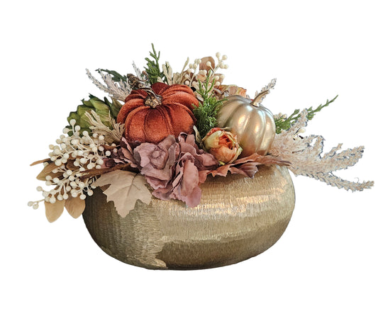Fall Centerpiece With Olive Green Pumpkin