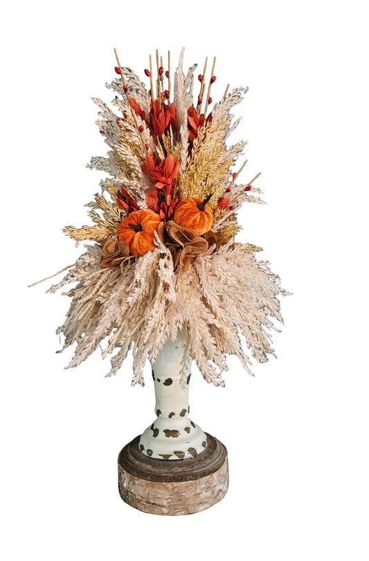 Fall Candle Topper with Coffee Hydrangea