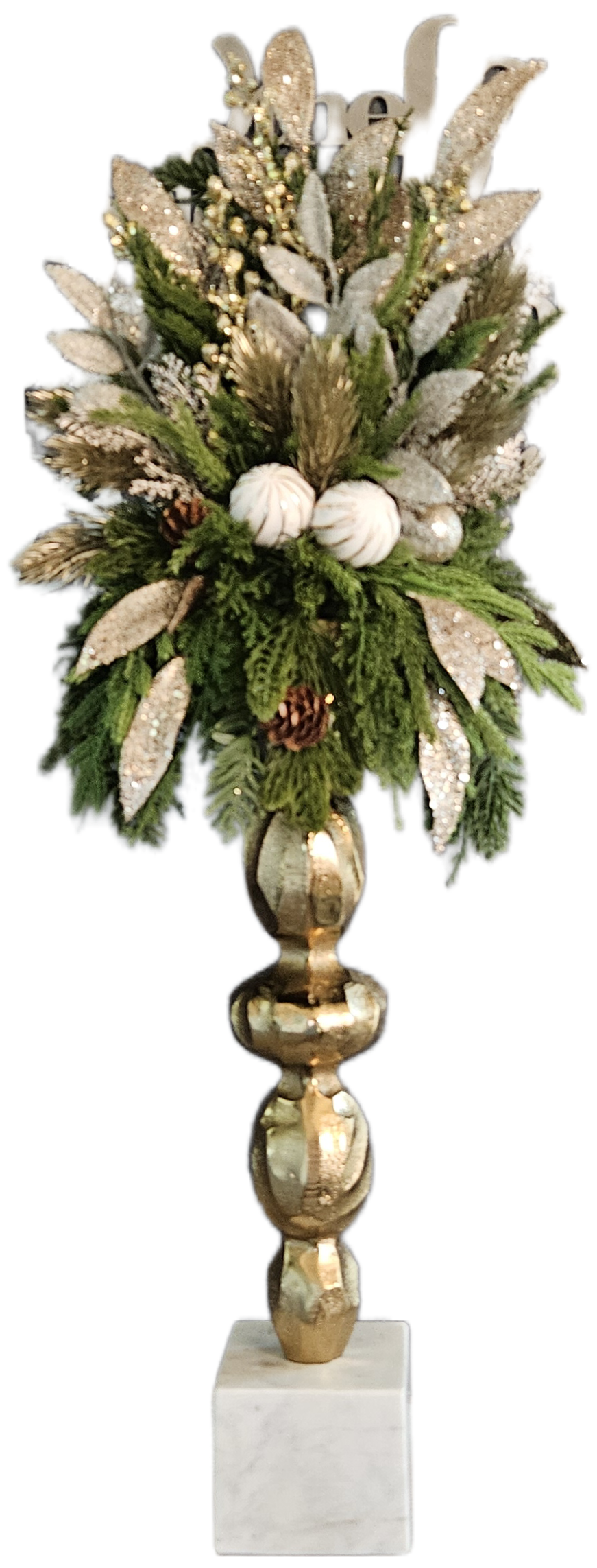 Gold Christmas Candle Topper