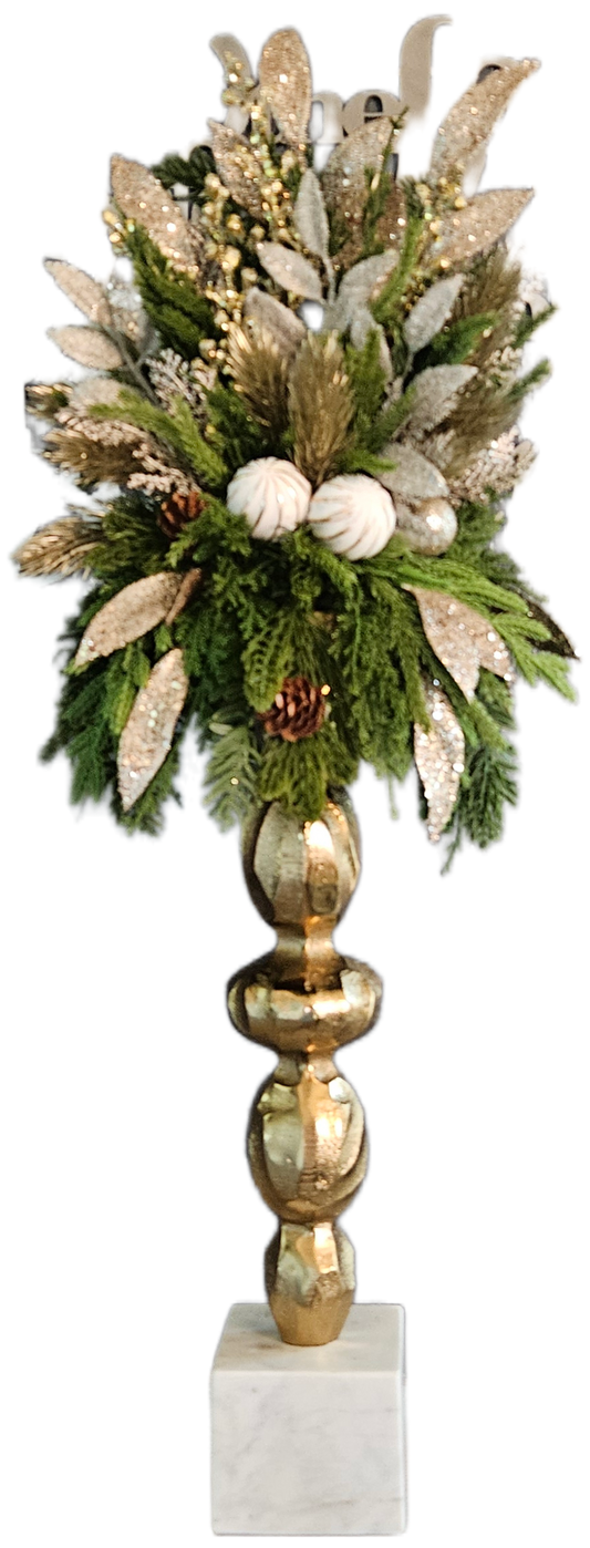 Gold Christmas Candle Topper