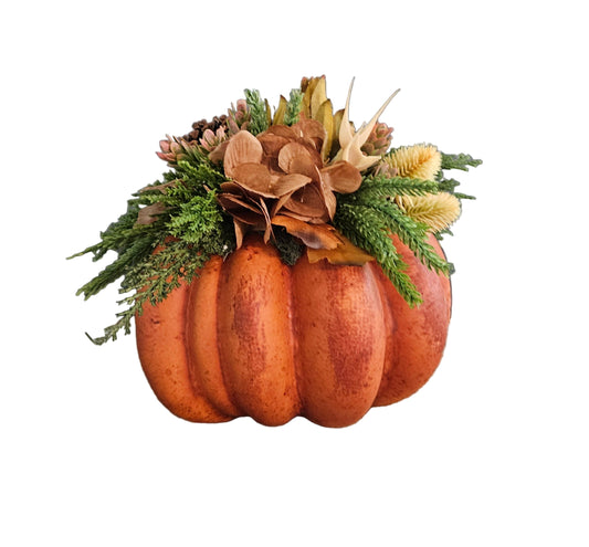 Dark Orange Pumpkin Arrangement