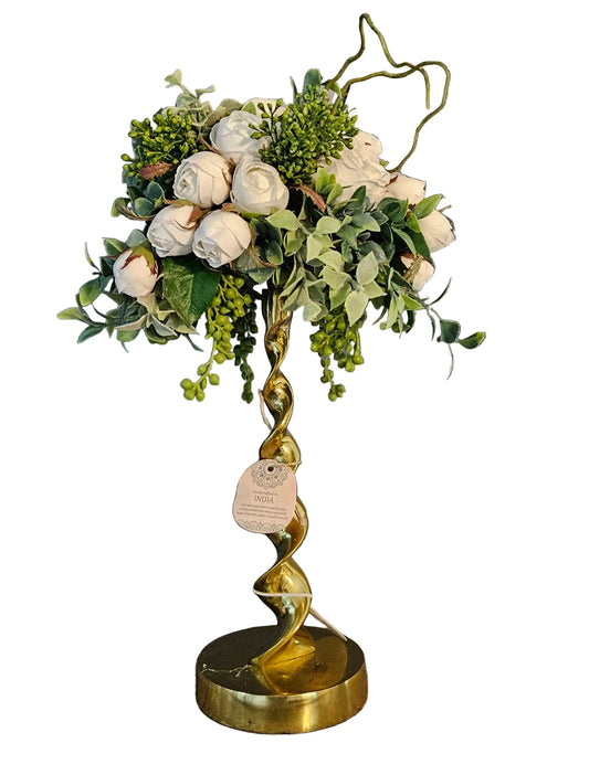Low Candle Topper with Artificial Grapevine