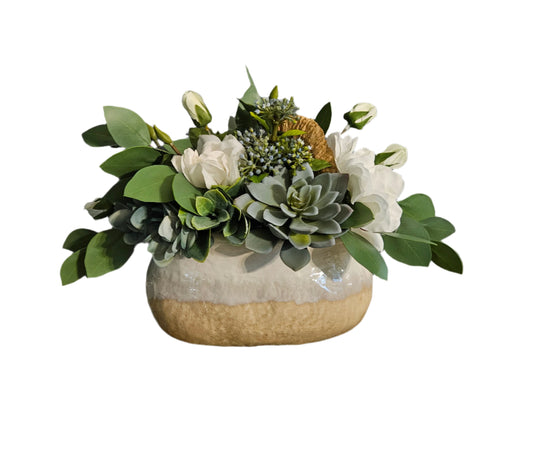 Gardenia & Eucalyptus Oblong Arrangement