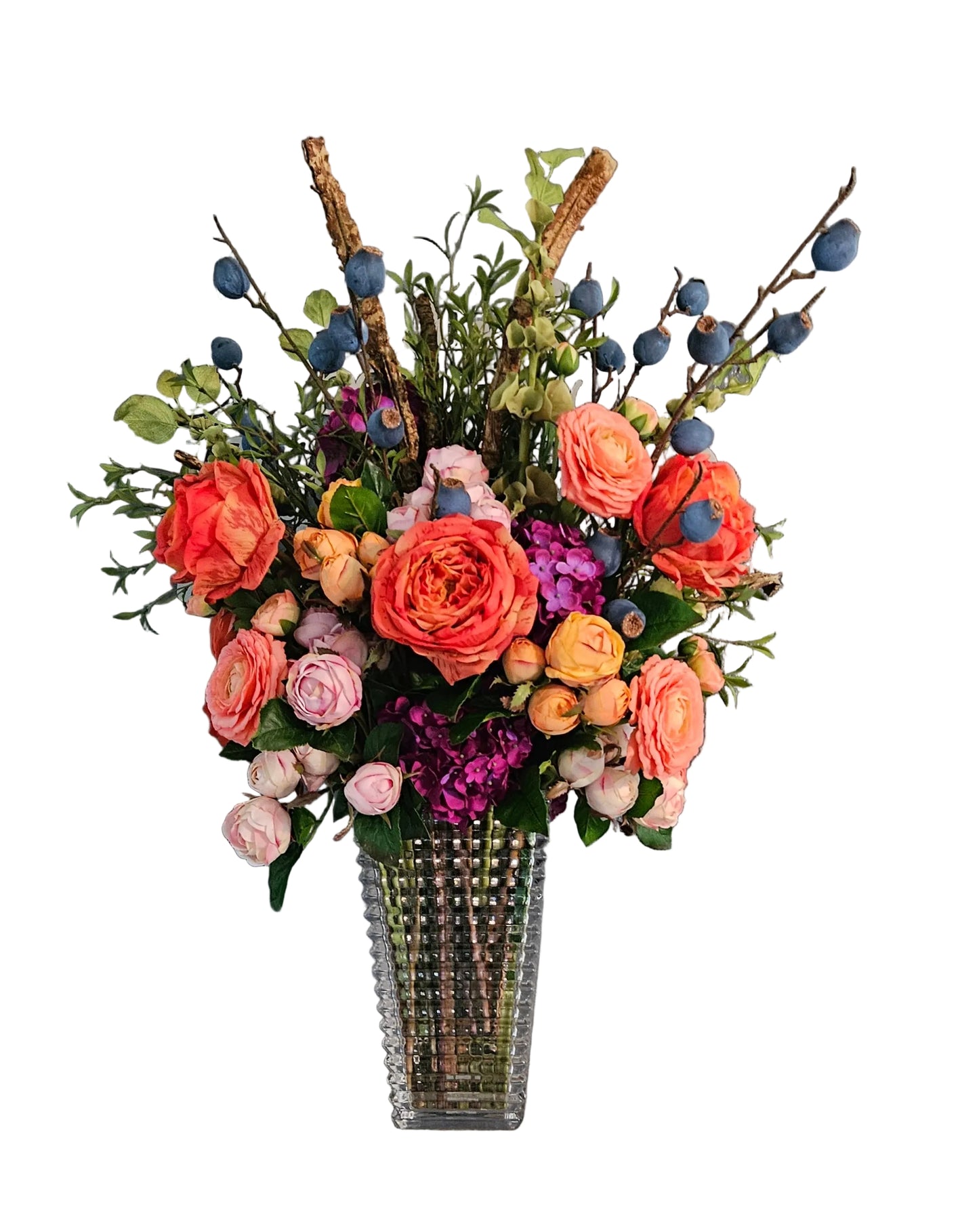 Fresh Look Arrangement in Crystal Container