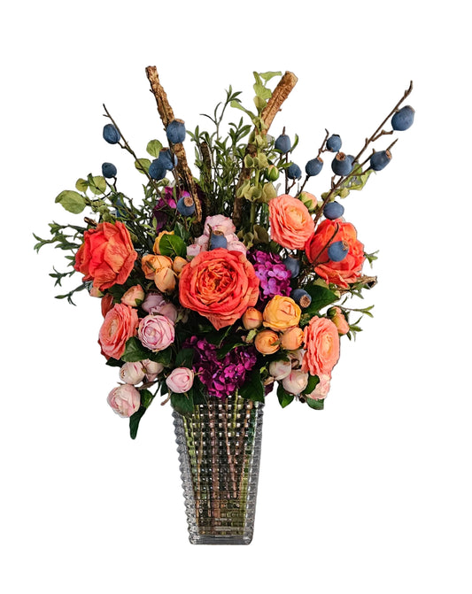 Fresh Look Arrangement in Crystal Container