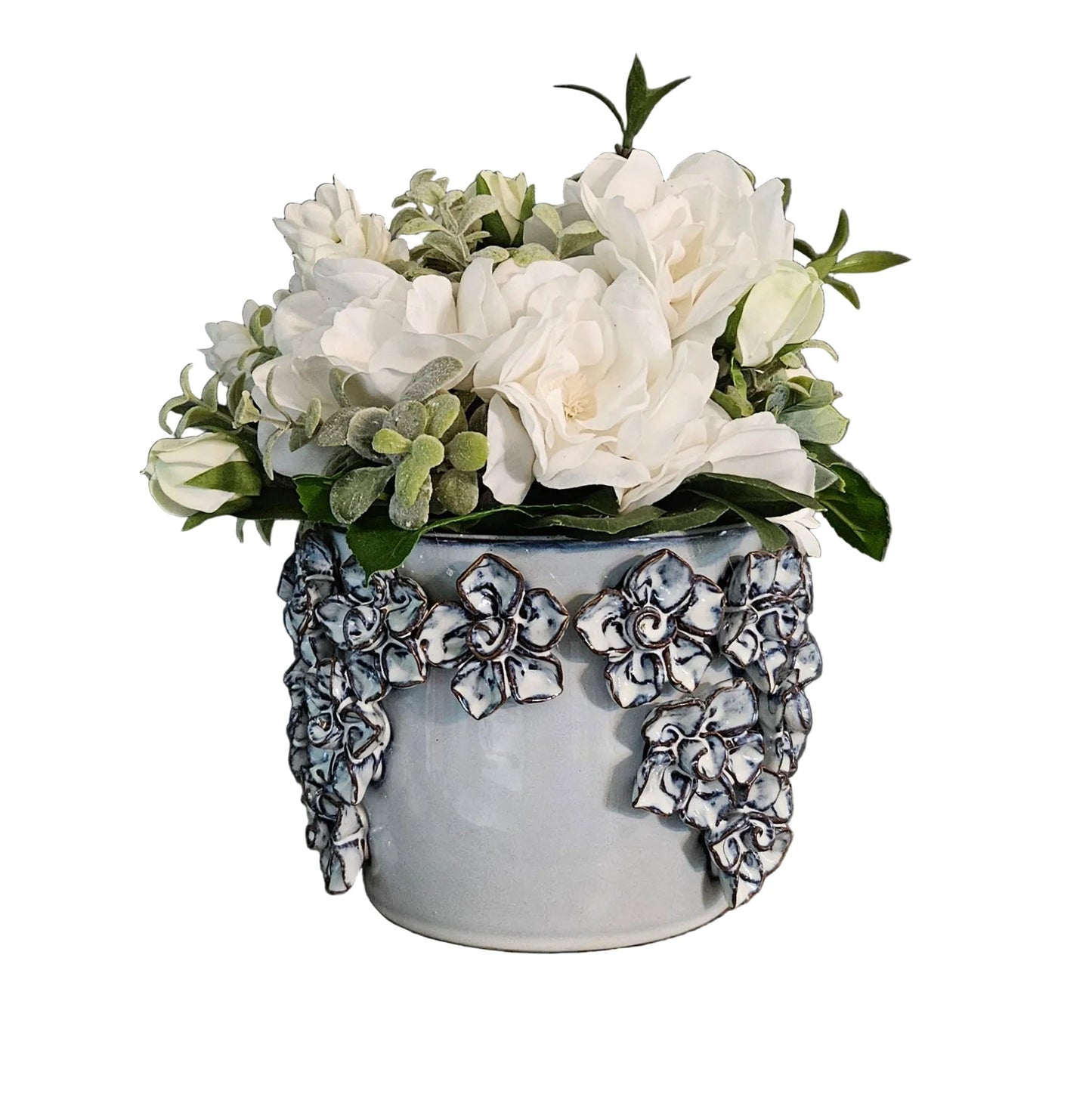 Neutral Arrangement in Textured Flower Container
