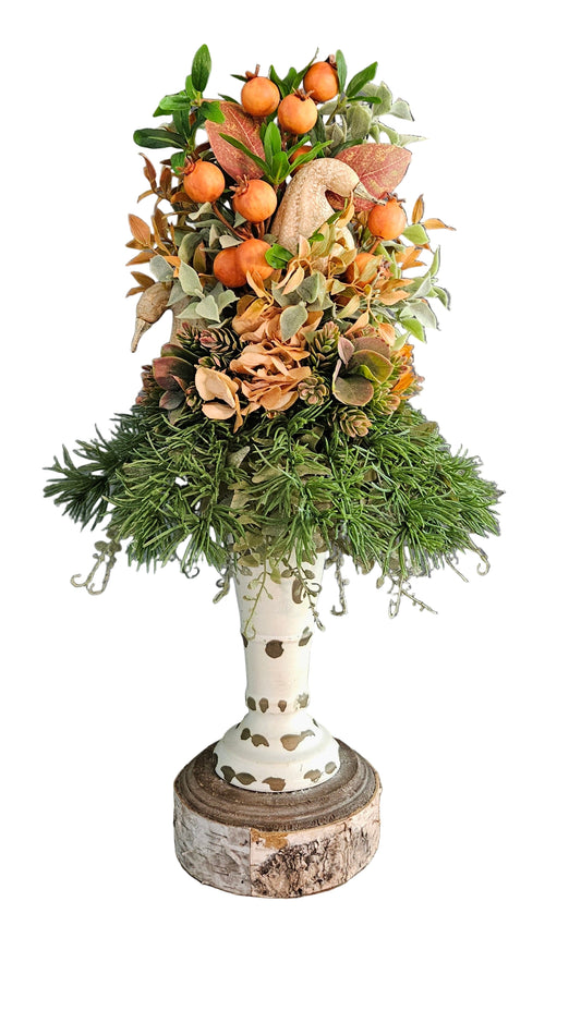 Fall Candle Topper with Orange Rose Hips