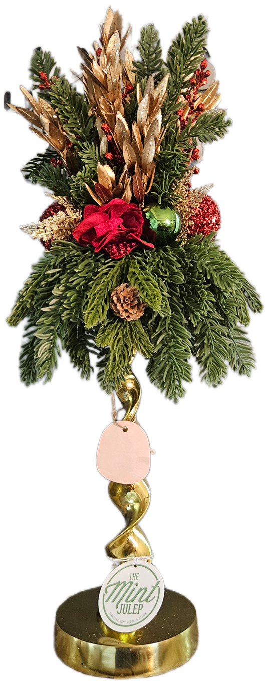 Traditional Christmas Colors Candle Topper