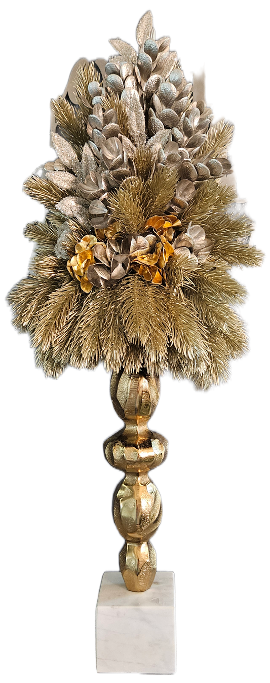 Gold Pine Candle Topper