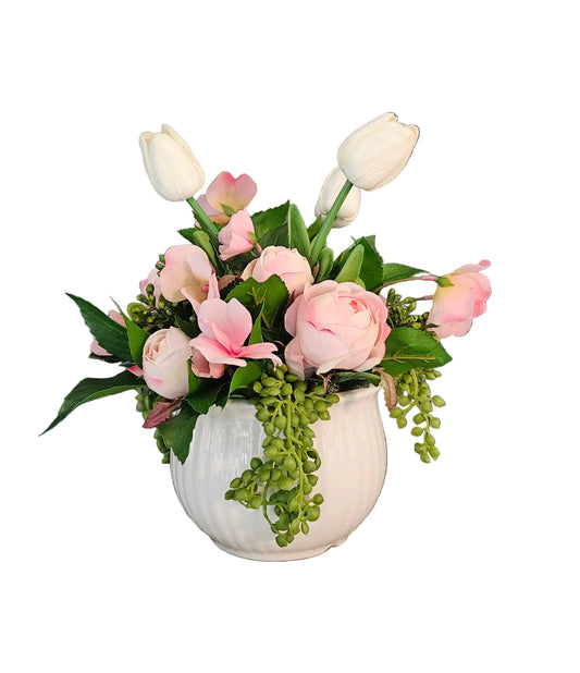 Tulip & Rose Real Touch Arrangement