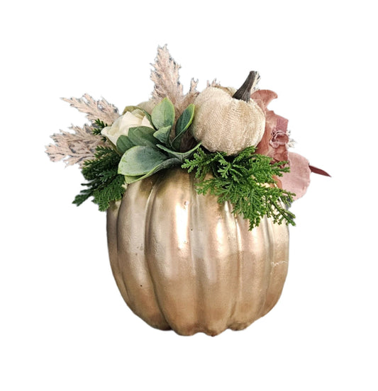 7" Gold Pumpkin Arrangement