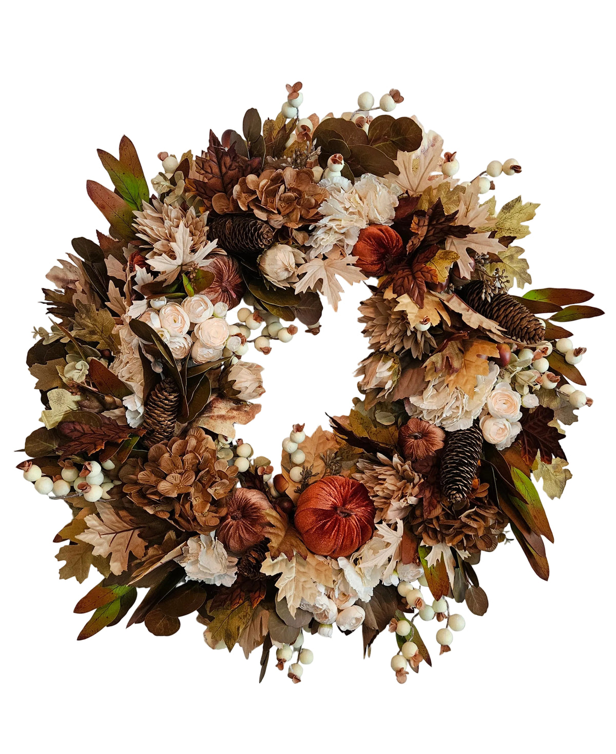 Chocolate & Cream Fall Wreath