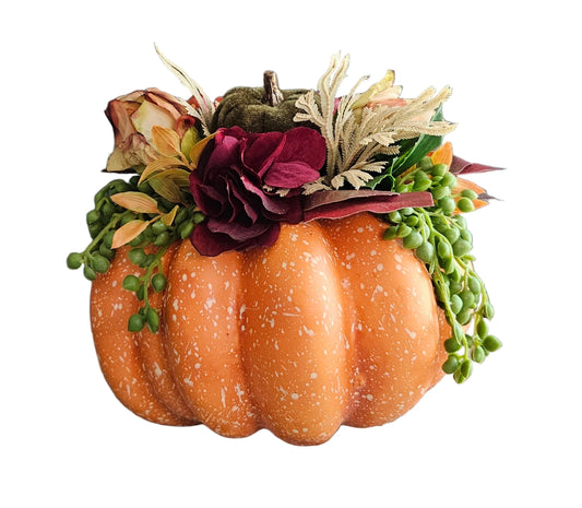 7" Orange Pumpkin Arrangement