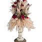 Pampas Grass and Burgundy Candle Topper