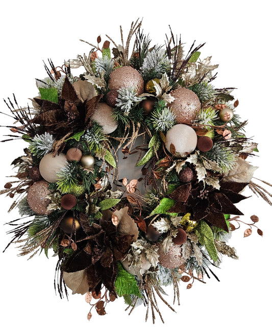 Chocolate Poinsettia Wreath