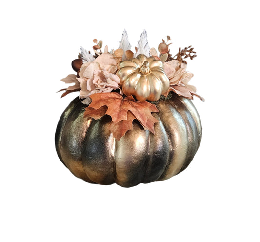 Black/Gold Pumpkin Arrangement