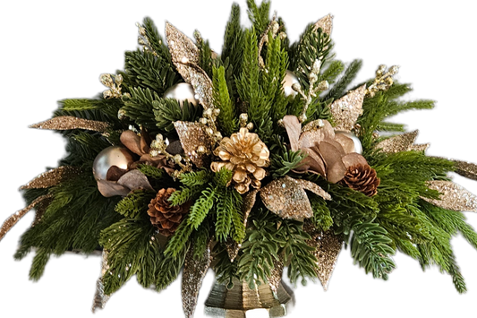 Gold & Pinecones Centerpiece