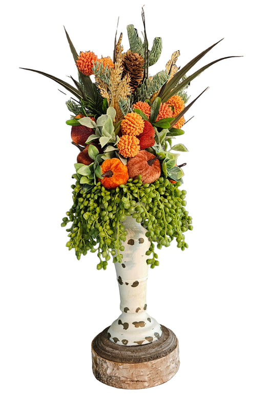 Fall Candle Topper With Orange Buds