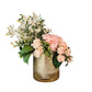 Asymmetrical Arrangement With Orchids and Hydrangeas