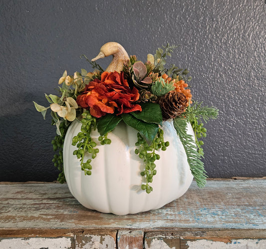 Cream Pumpkin Arrangement