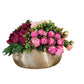 Colorful Centerpiece In Gold Metal Bowl