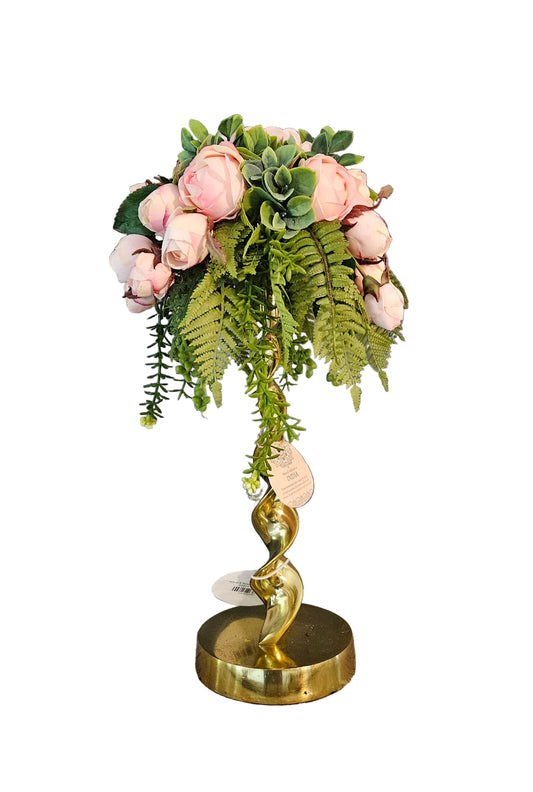 Pink Roses and Fern Candle Topper