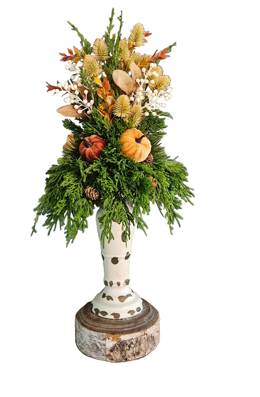 Fall Candle Topper With Cream Berries