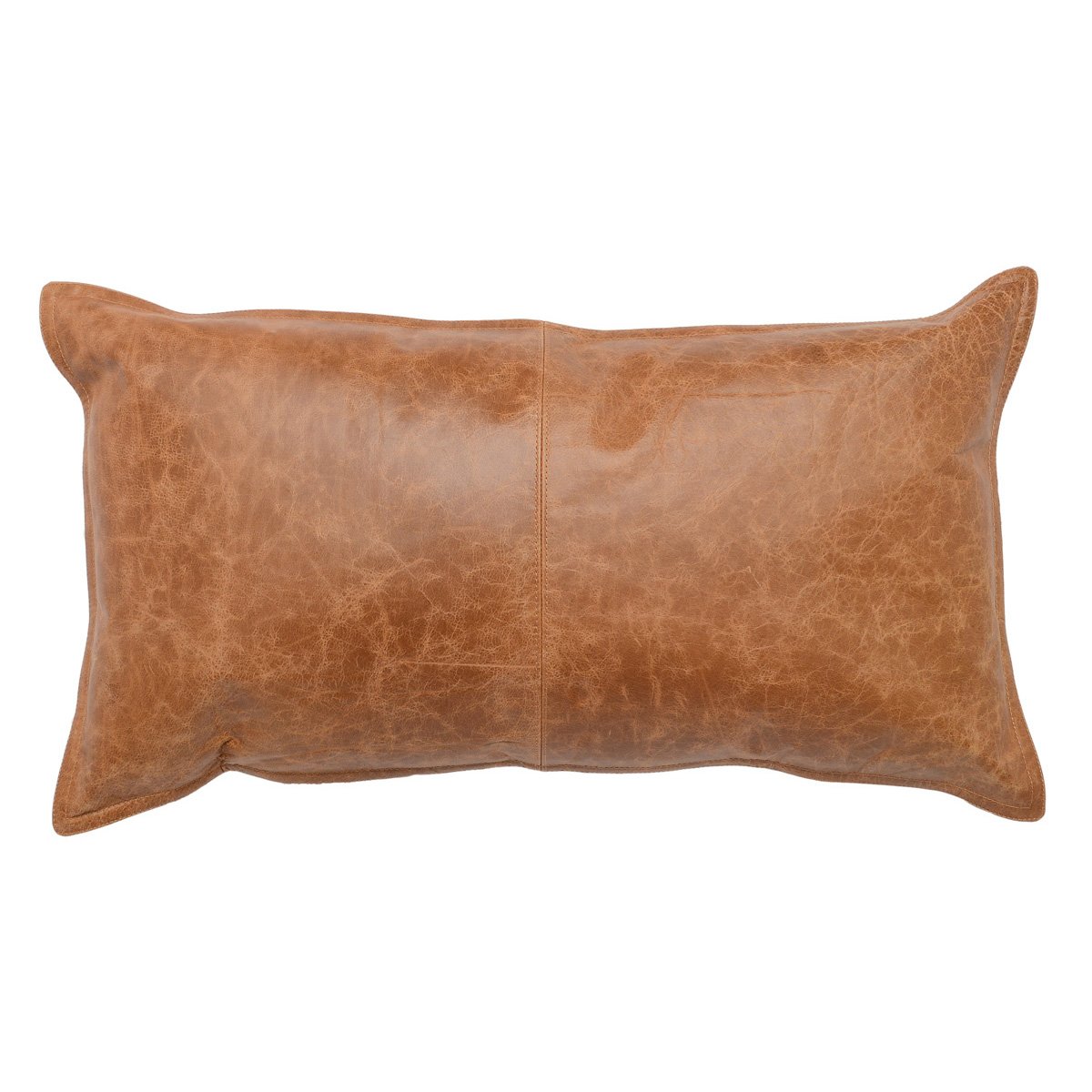 Leather Lumbar Pillow, Chestnut