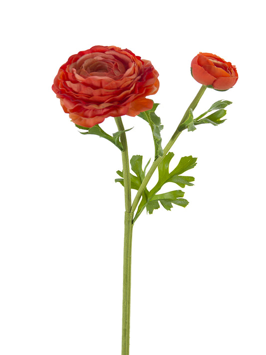 24" Real Touch Open Ranunculus Stem, Orange
