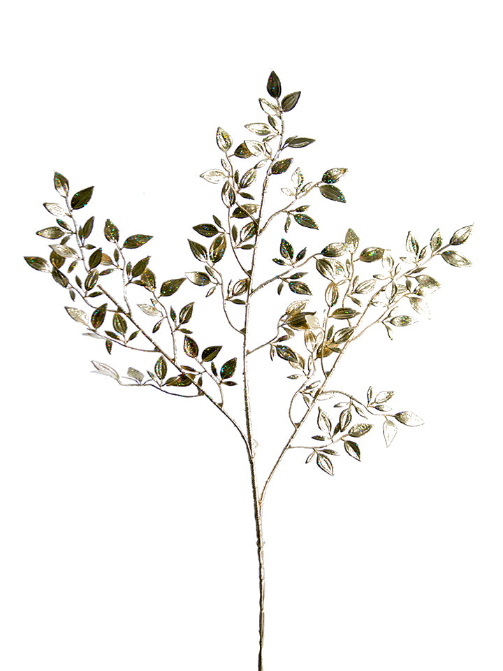 28" Glitter Leaf Spray (Various Colors)