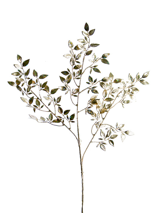 28" Glitter Leaf Spray (Various Colors)