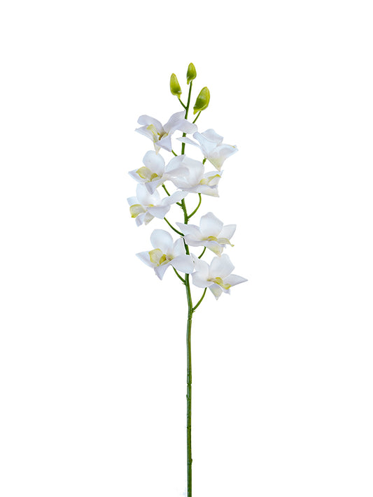 27" Real Touch Dendrobium Orchid, White