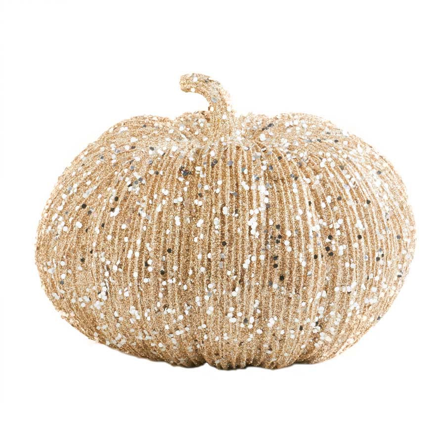 Champagne Glitter Pumpkin, Large