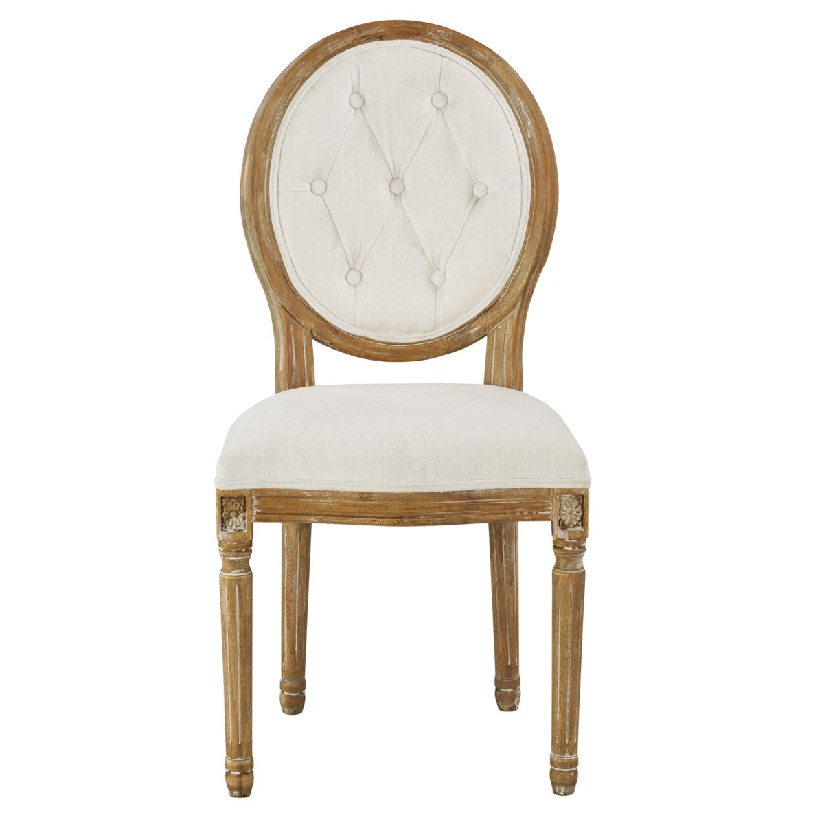 Meg Tufted Side Chair, Washable White