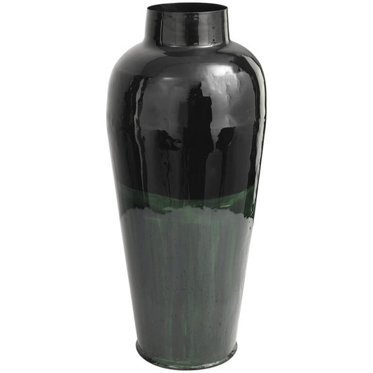 Paint Streak Colorblock Metal Vase, Green