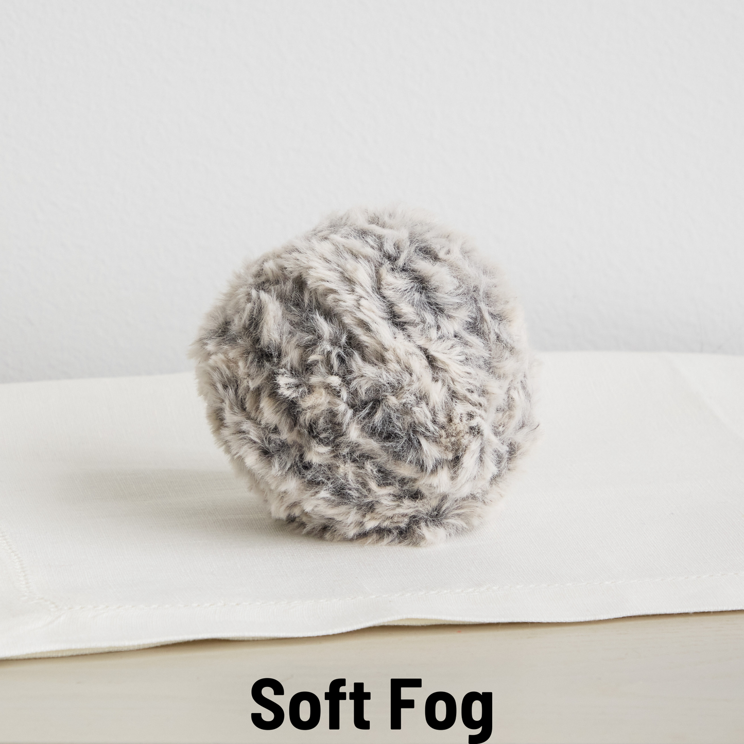 Small Handmade Velvet Decorative Sphere, Soft Fog