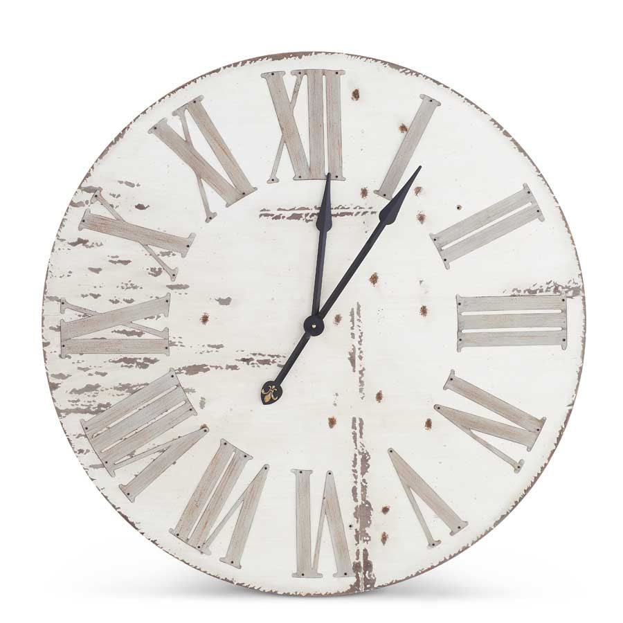 White Wood Wall Clock