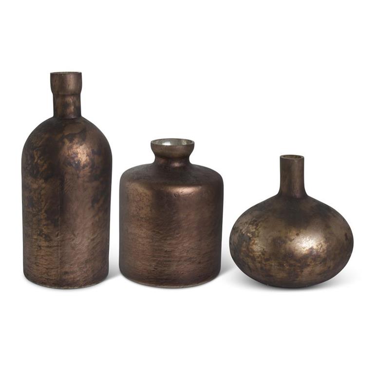 Brown Matte Glass Bottle Vase (Various Sizes)