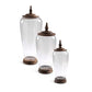 Glass Jars with Wood Lids, Set of 3