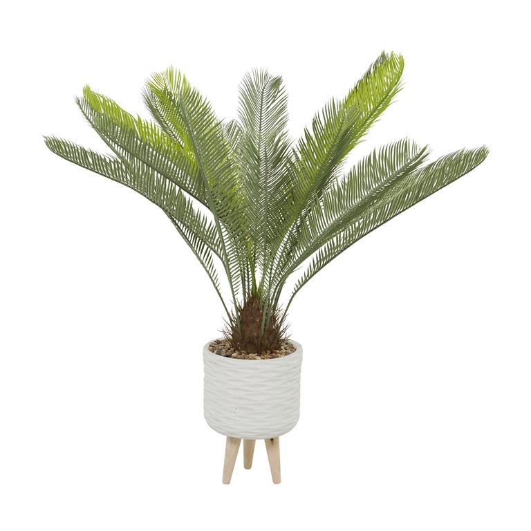 Large Botanical in White Potted Stand