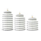 Black & White Ribbed Canisters, Set of 3