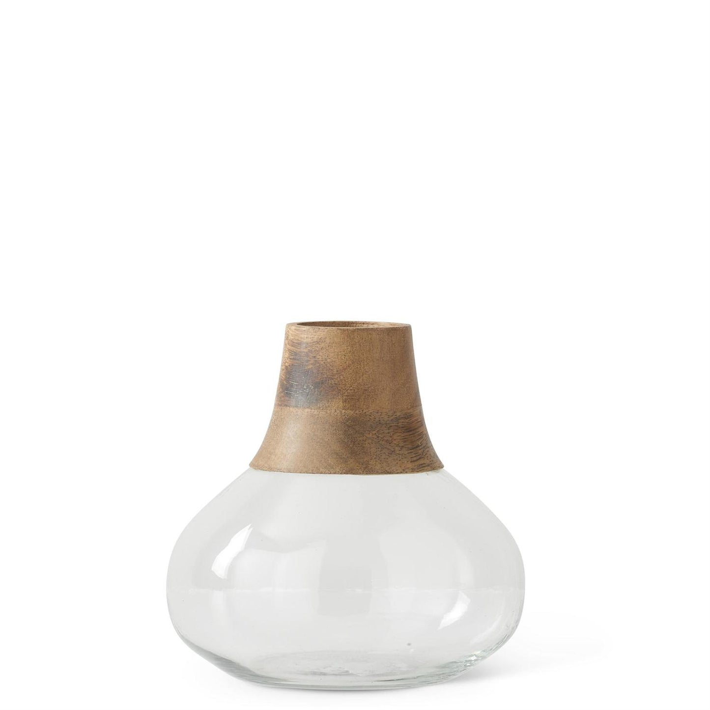 Small Glass and Wood Vase (Various Styles)