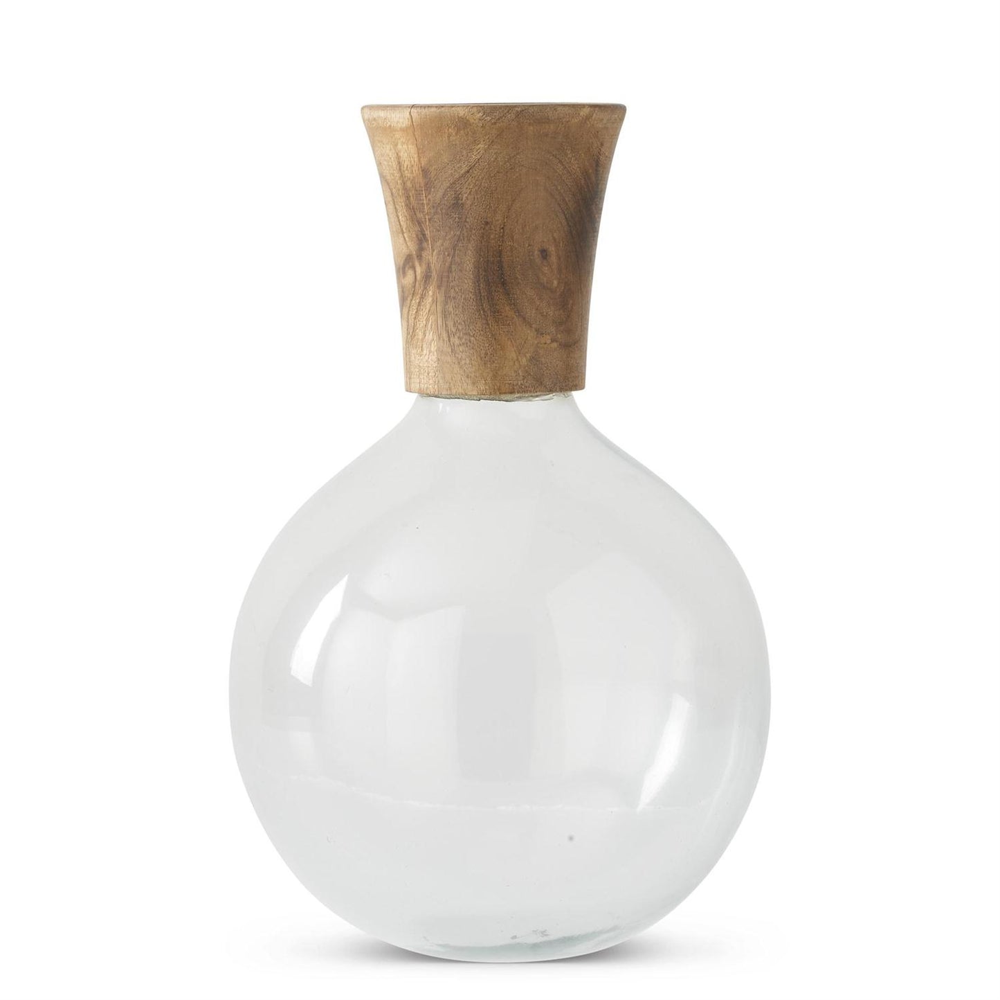 Small Glass and Wood Vase (Various Styles)