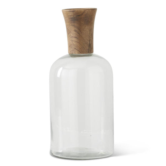 Small Glass and Wood Vase (Various Styles)