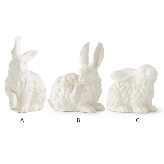 White Glazed Terracotta Bunny (Various Styles)