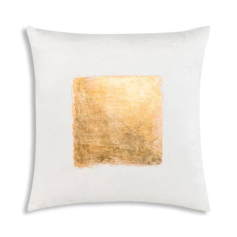 Verona Ivory Gold Velvet Pillow