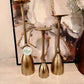 Gold Aluminum Pillar Candleholders, Set of 3
